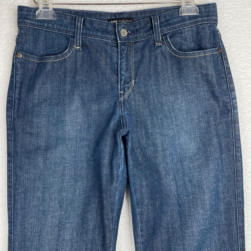 Levis Night Blues Womens 4M Blue Bootcut Jeans Heart Rhinestone Pockets Y2K